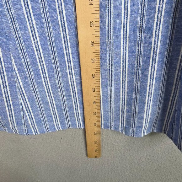 Lulus Mini Dress Large Pier and There Blue White Striped Side-Button Nautical - Picture 7 of 10